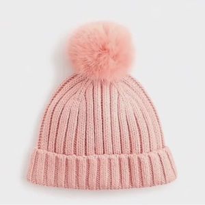 J. Crew Ribbed beanie with faux-fur pom-pom